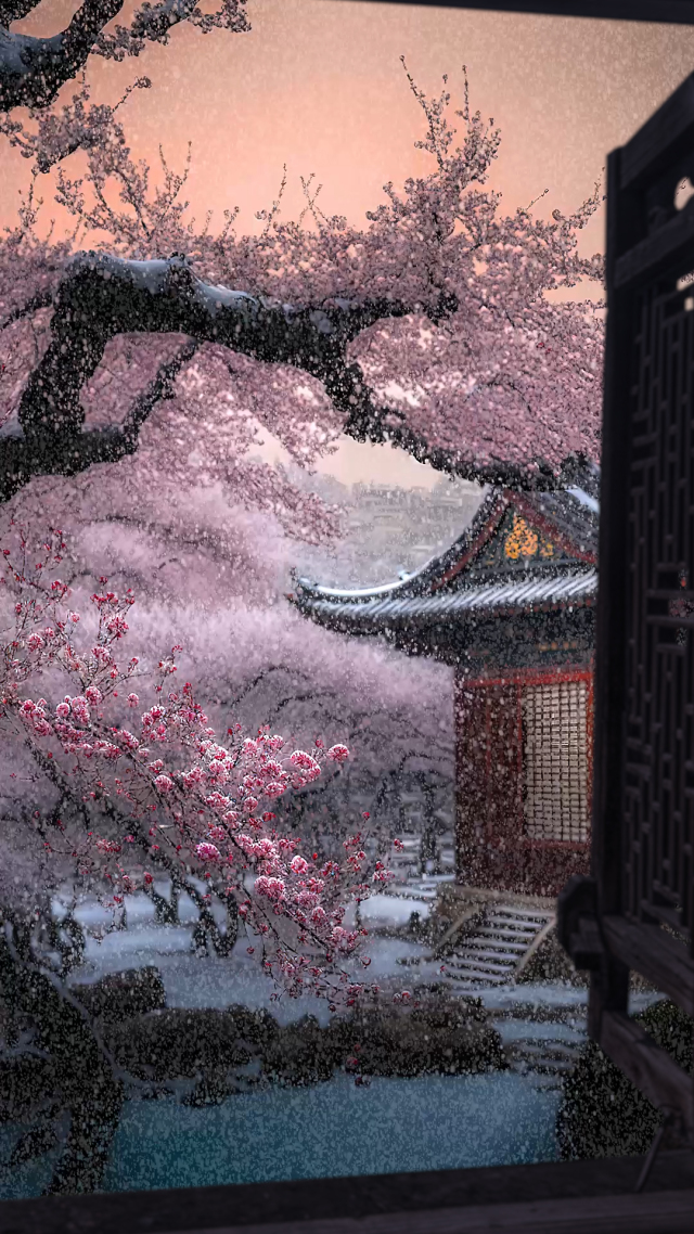 古風意境雪景