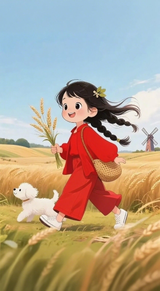 女孩和小狗