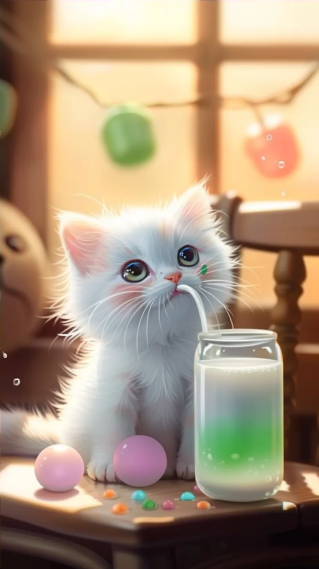 爱喝奶茶的小猫咪