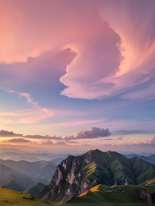 来山顶看晚霞咯～