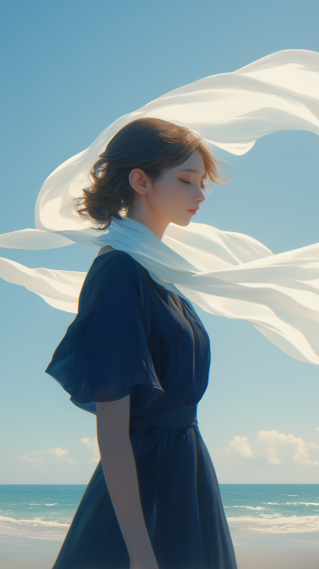 海边阳光美女