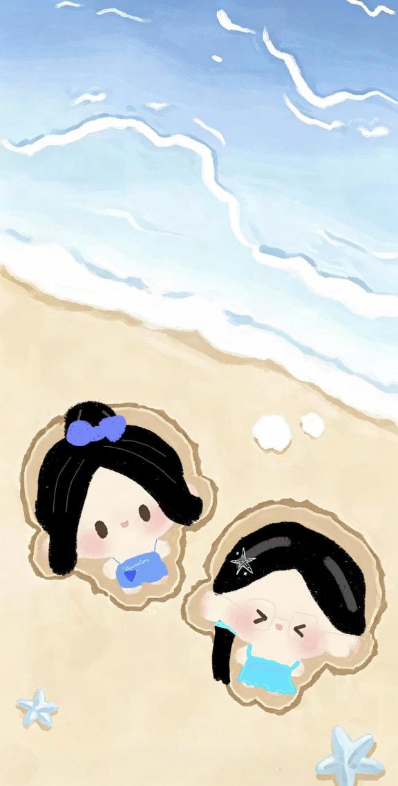 沙滩简笔画