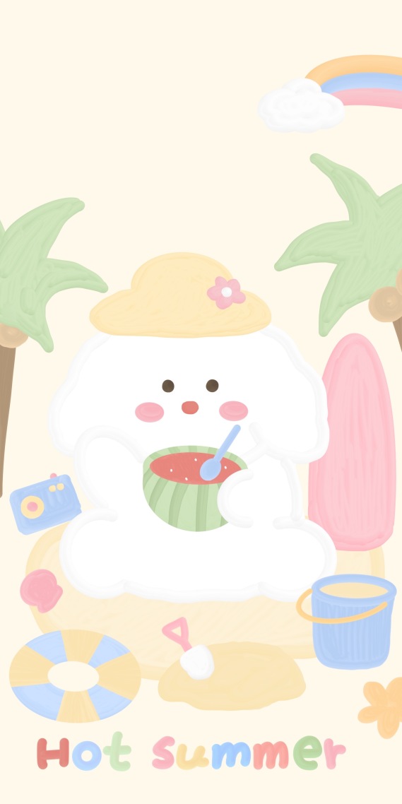 彩色夏天小狗