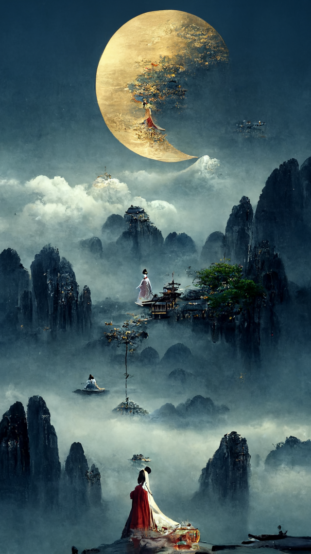 月上中天(风景手机静态壁纸) - 风景手机壁纸下载 - 元气壁纸
