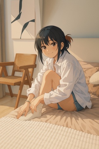 床边少女