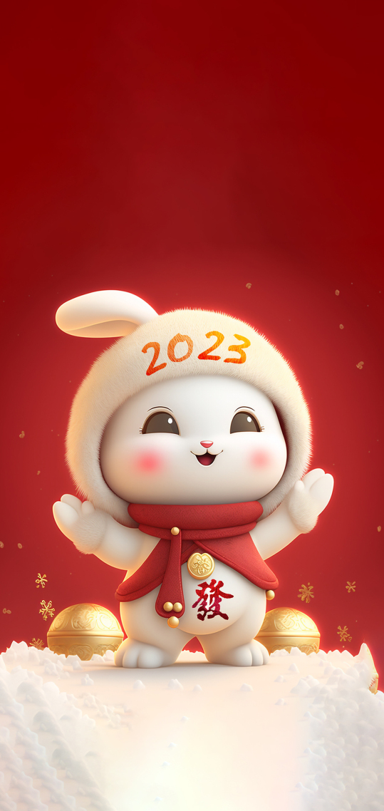 可爱兔子 4K 发财兔子