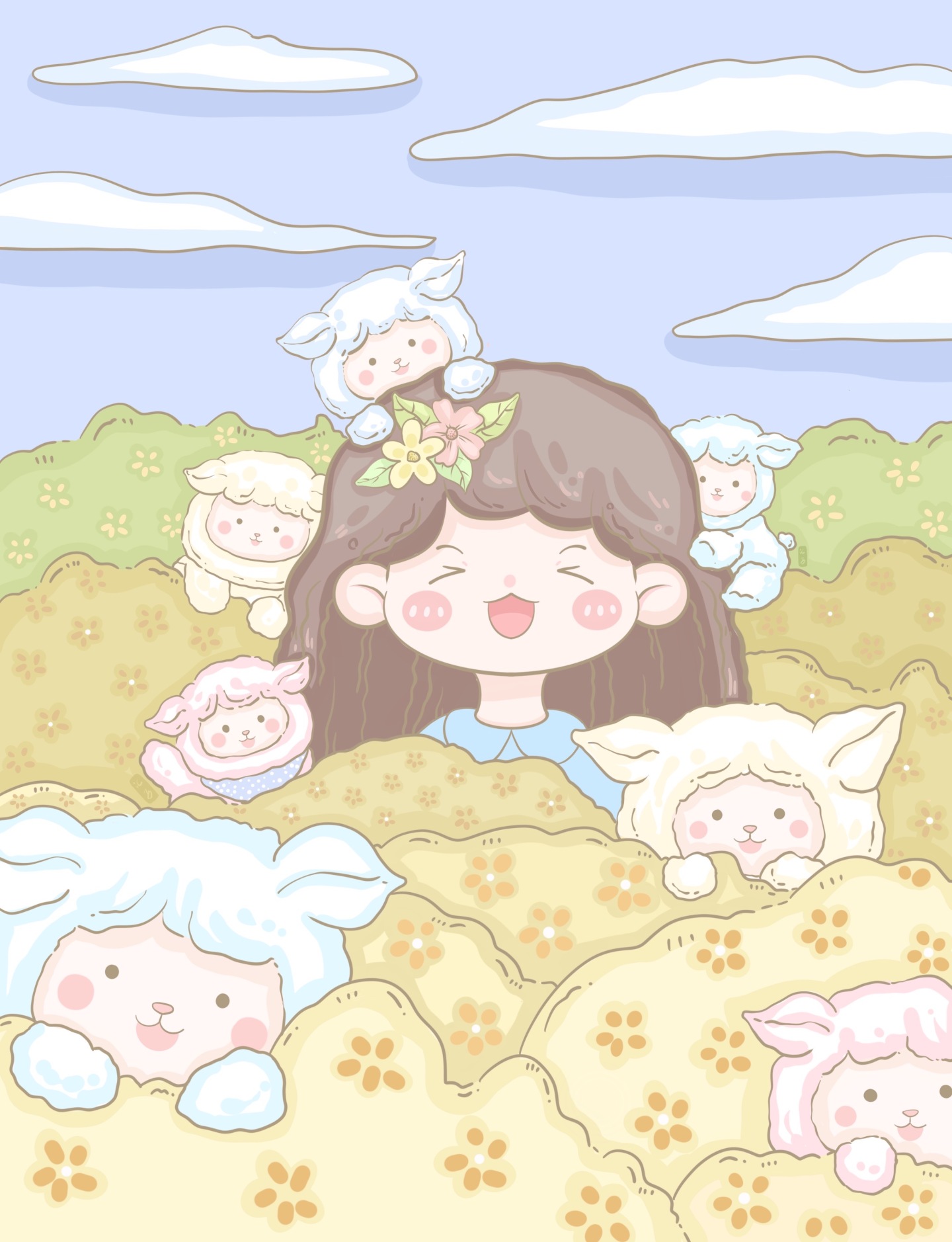 原創治愈插畫壁紙｜你好呀?