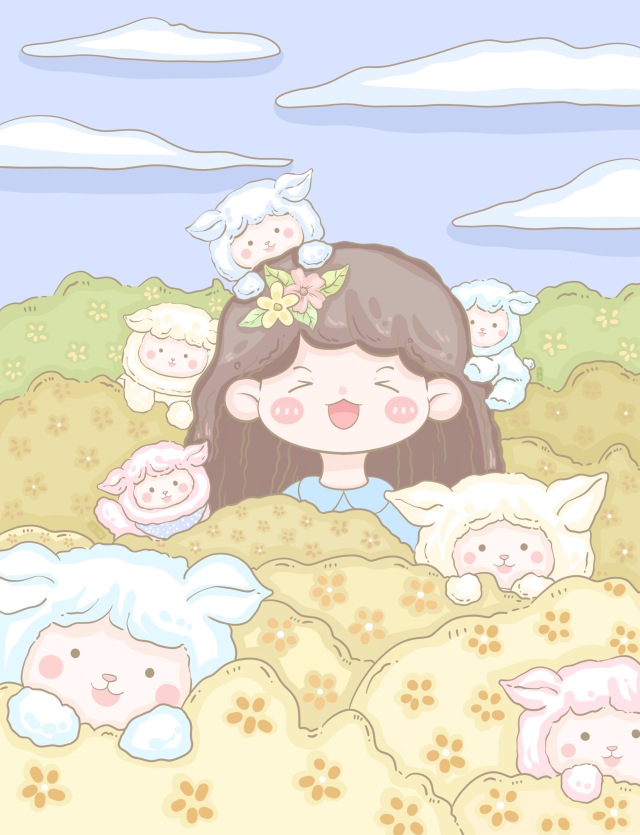 原創治愈插畫壁紙｜你好呀?