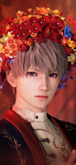 银子‖沈星回簪花壁纸