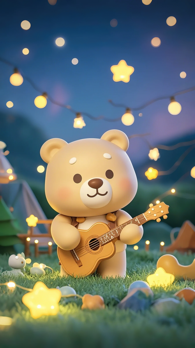 弹吉他的小熊