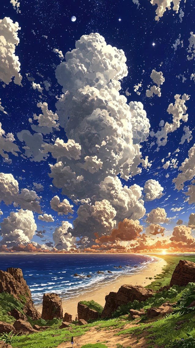 梦幻云朵海岛海岸
