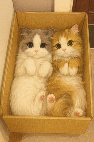 可爱双胞胎猫咪