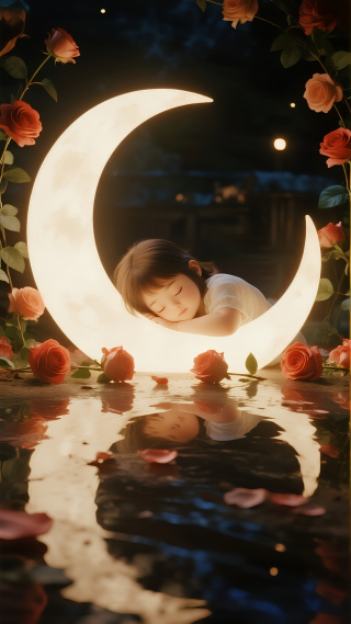 月亮与女孩