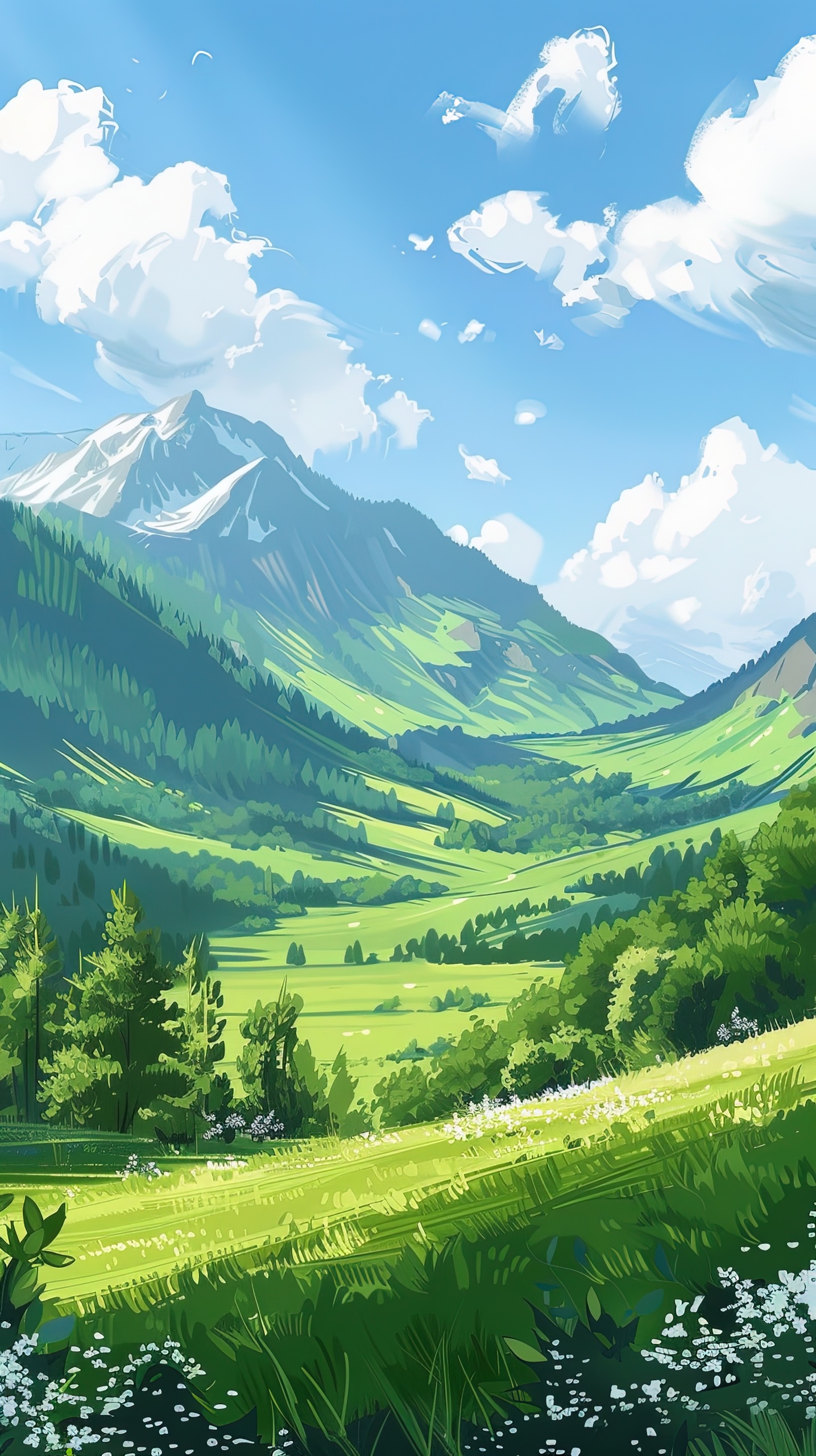 藍天下的高山草甸