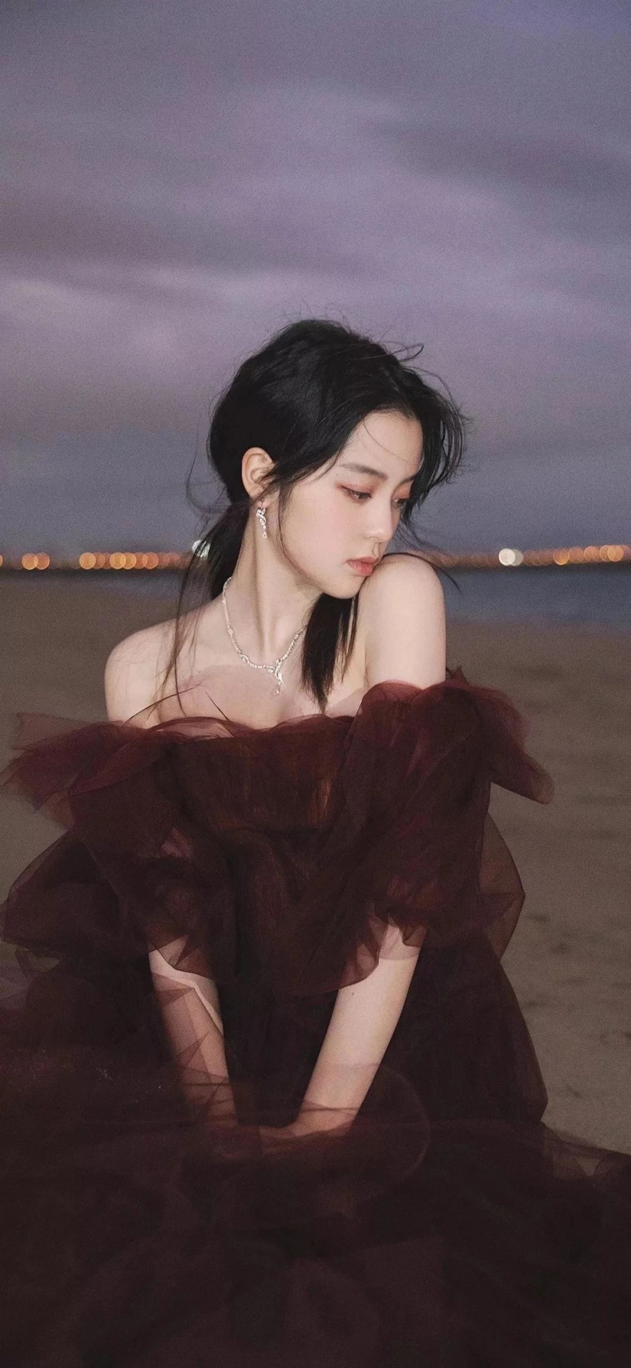 海邊女孩微信圖片背景