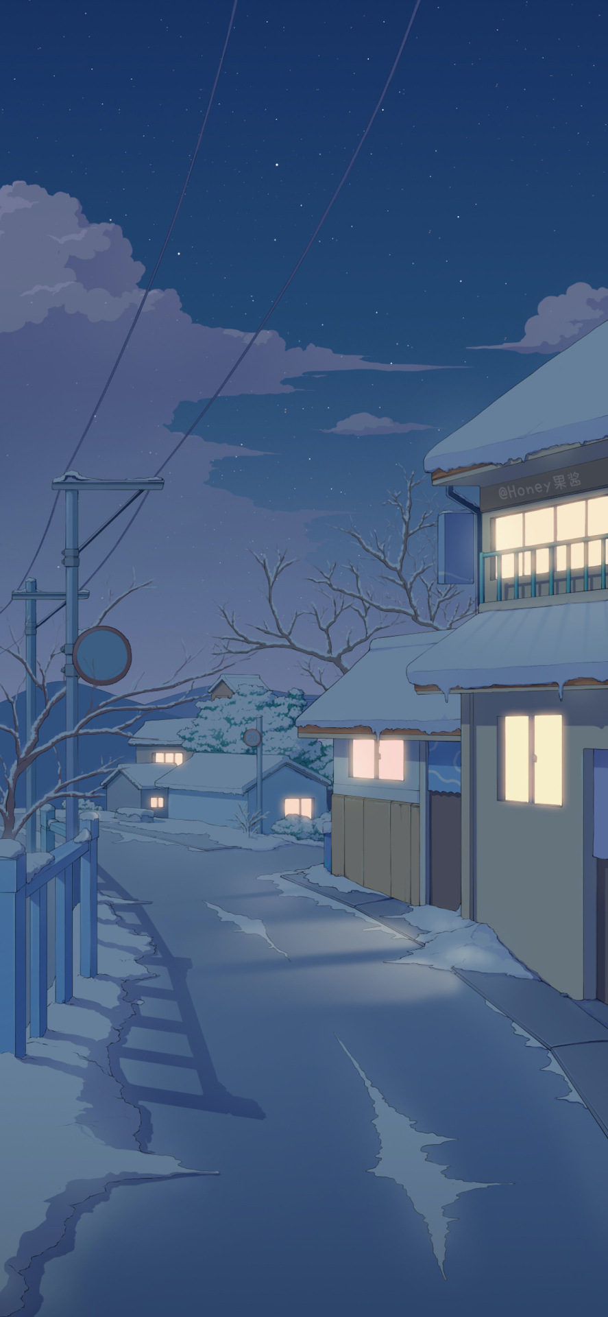 夜晚小屋微信聊天背景