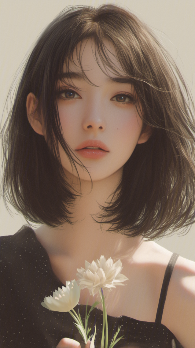 阳光鲜花女孩
