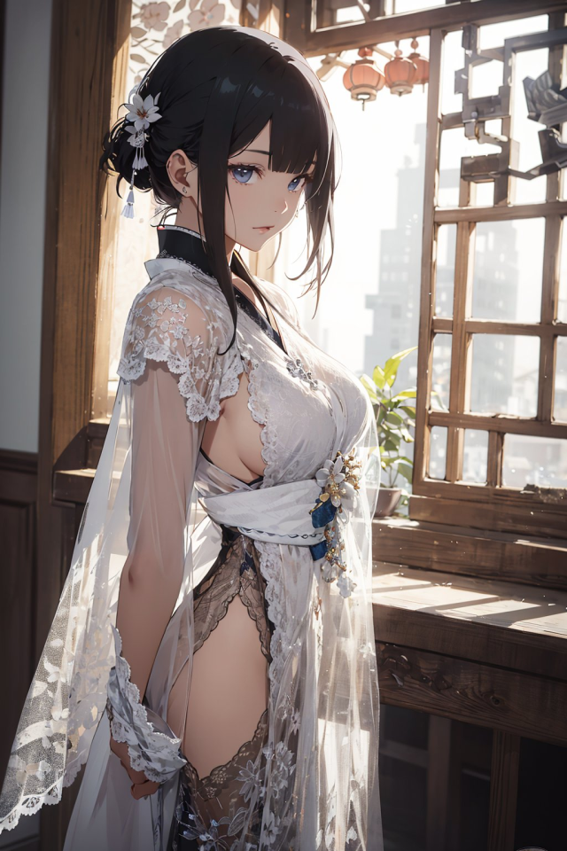 蕾絲長裙少女