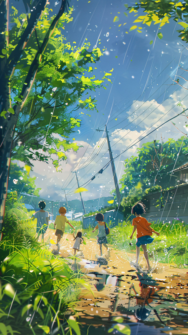 雨中的童年