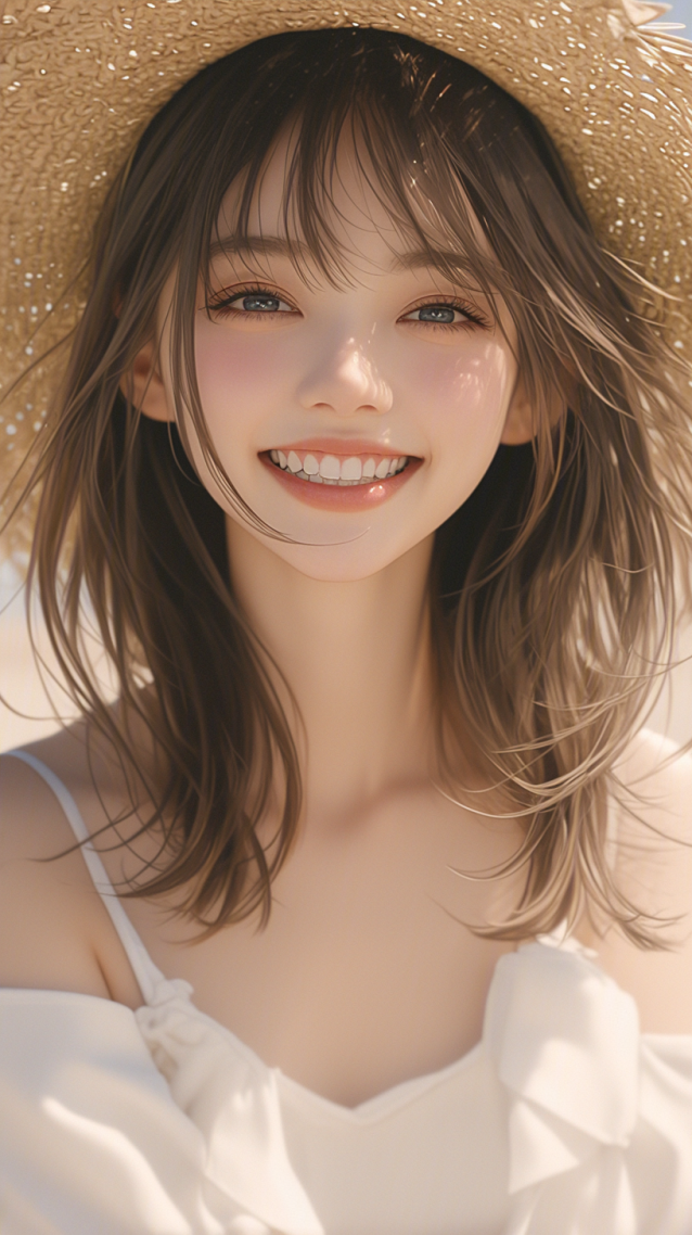 甜美草帽女孩