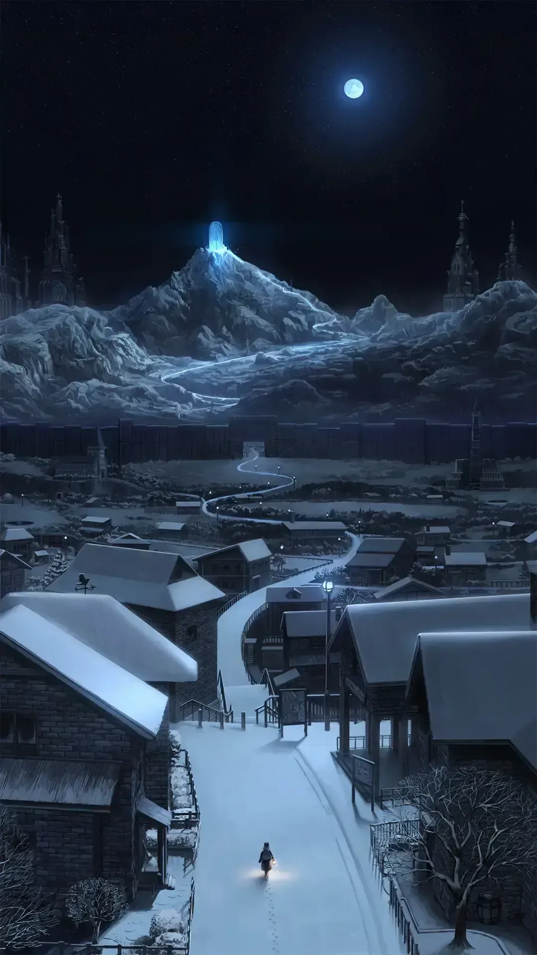 聊天背景圖雪夜