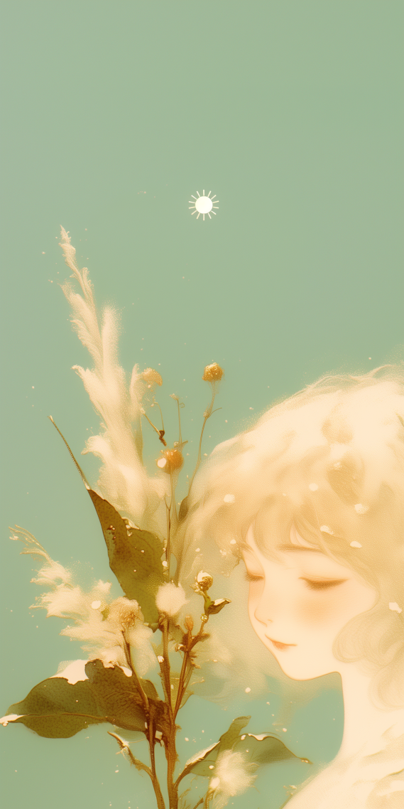 少女与花
