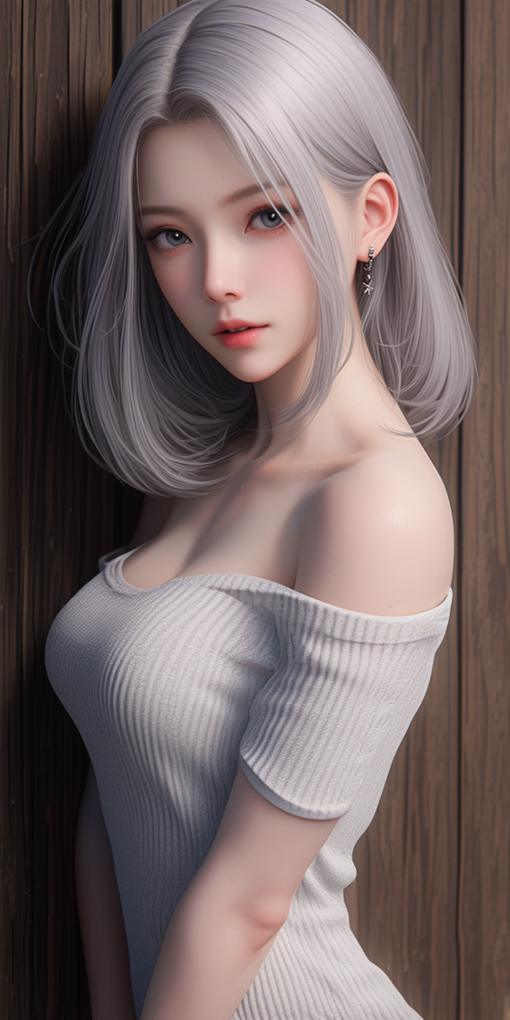 純欲風銀髮美女