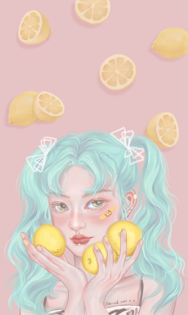 微信背景壁紙檸檬女孩