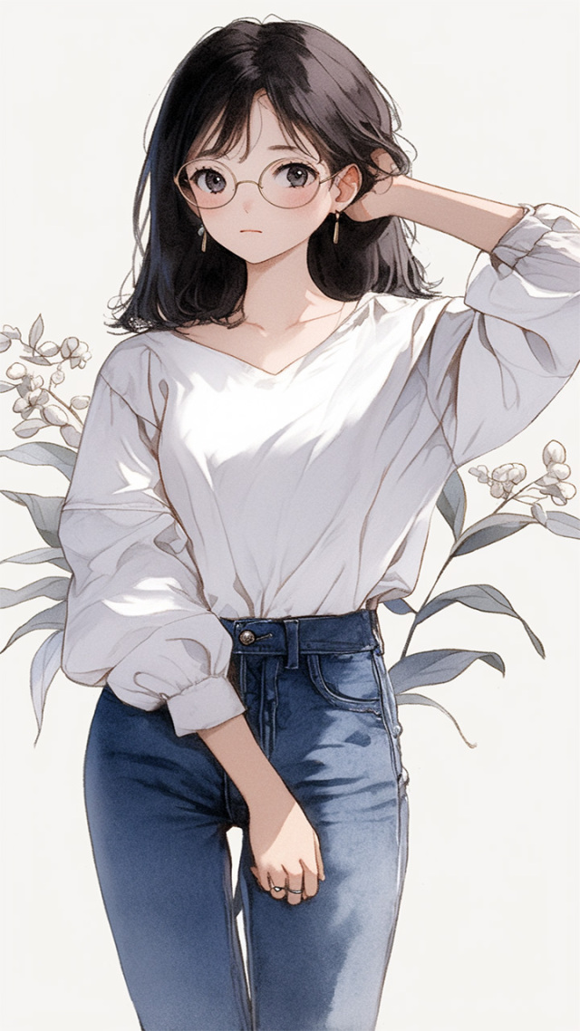 现代少女(动漫手机静态壁纸)