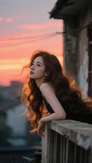 黄昏下美人