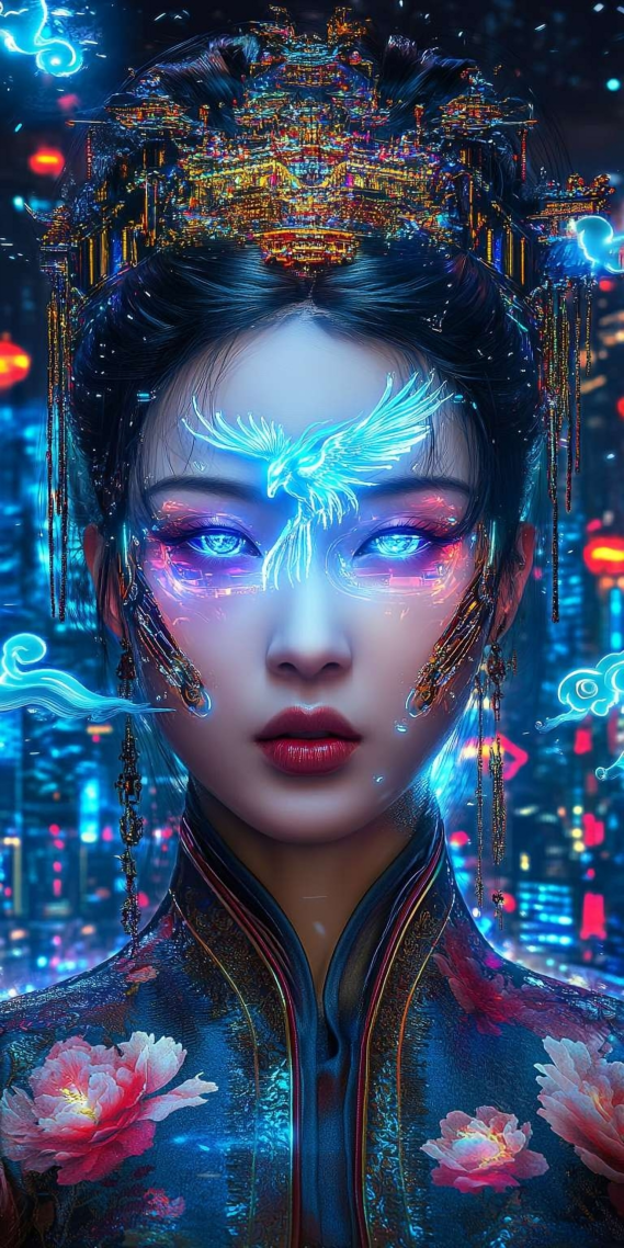 赛博朋克凤鸣，传统与未来的交融