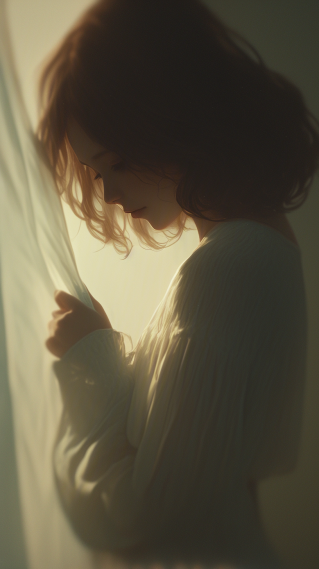 清晨卧室美女