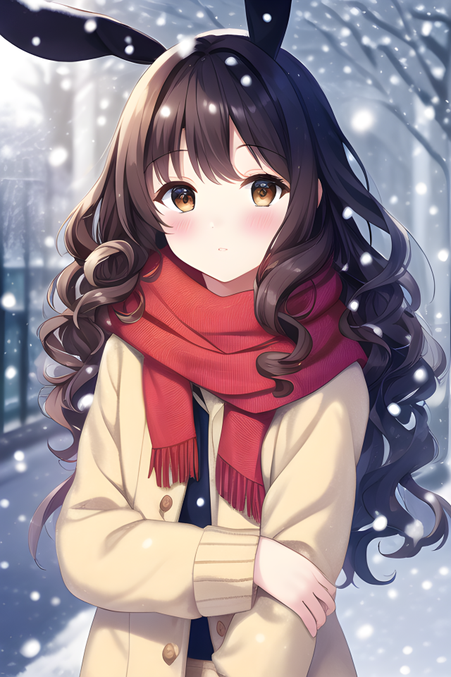 帶圍巾的少女