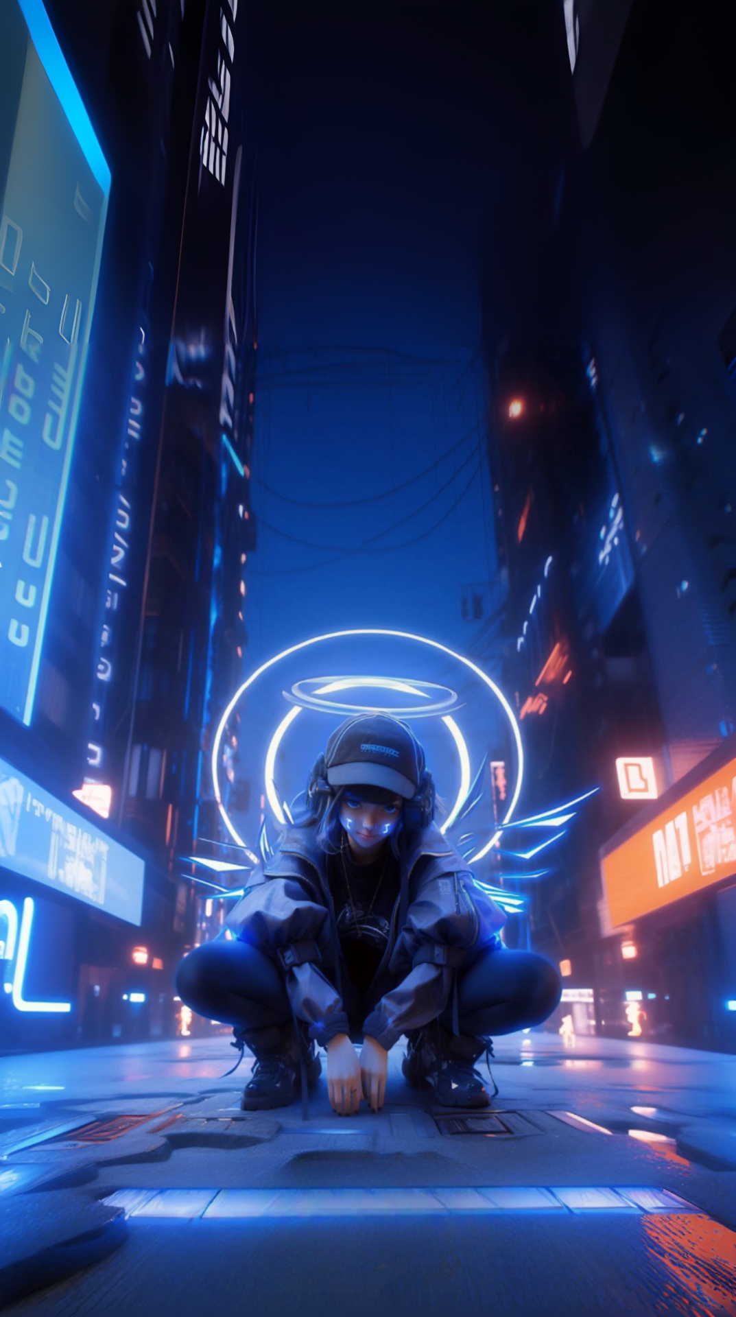 元宇宙科技感朋克風時尚的女孩