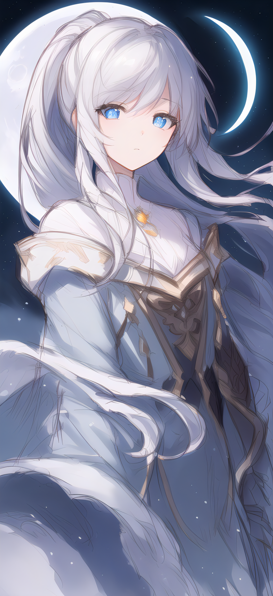 素描二次元美少女