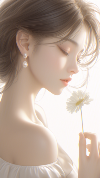 阳光鲜花美女