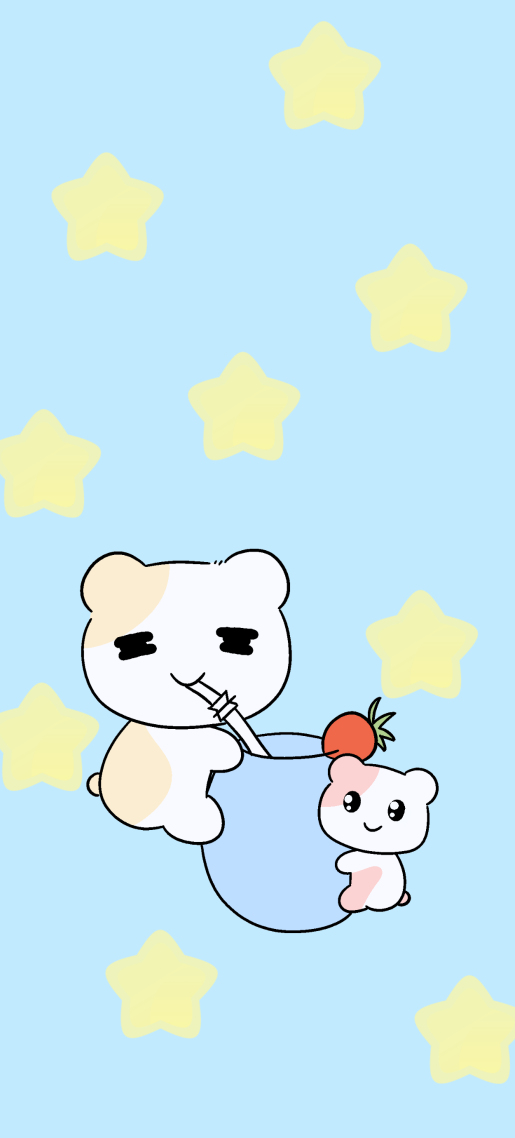 小熊喝水