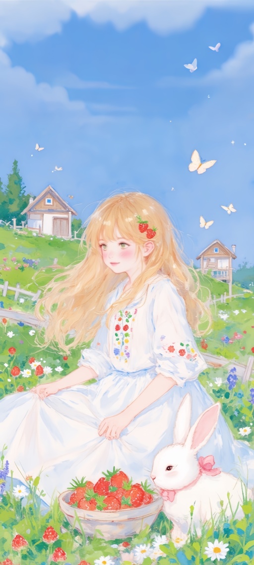 少女·白兔·花蝶漫舞