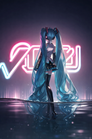 霓虹灯初音未来