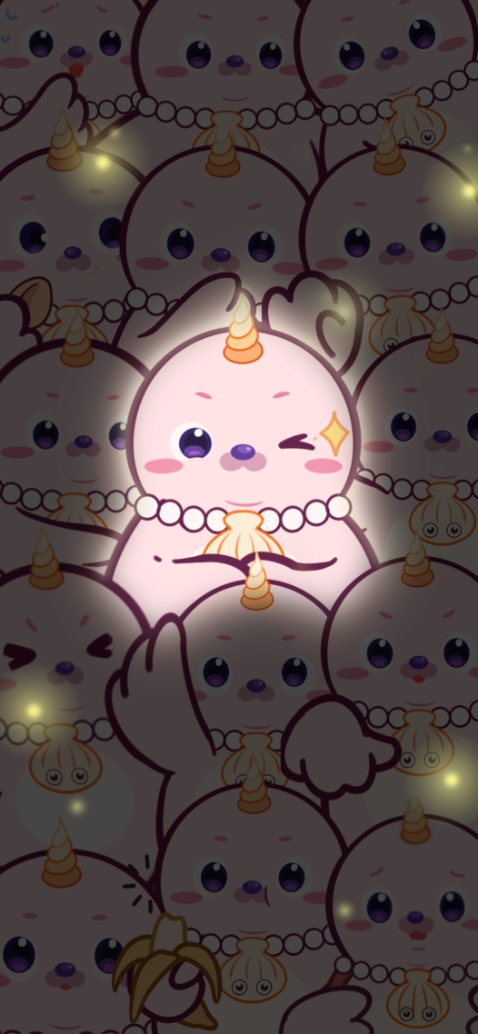 海豹粉米花·發光壁紙