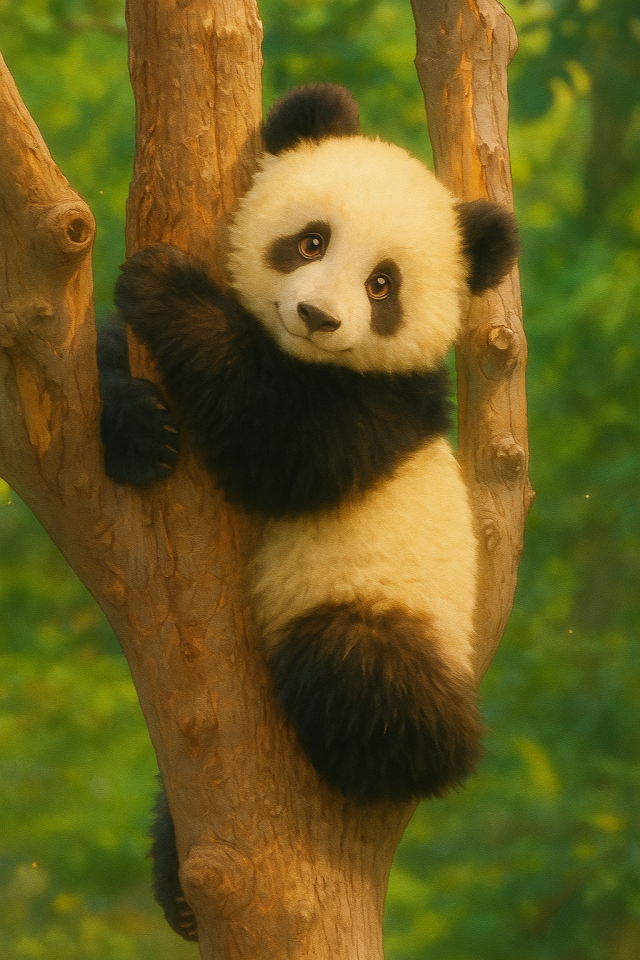 爱爬树熊猫