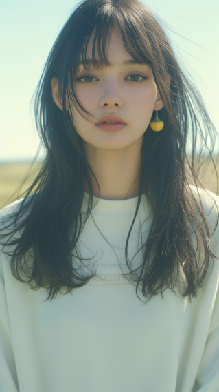 草原阳光长发女神