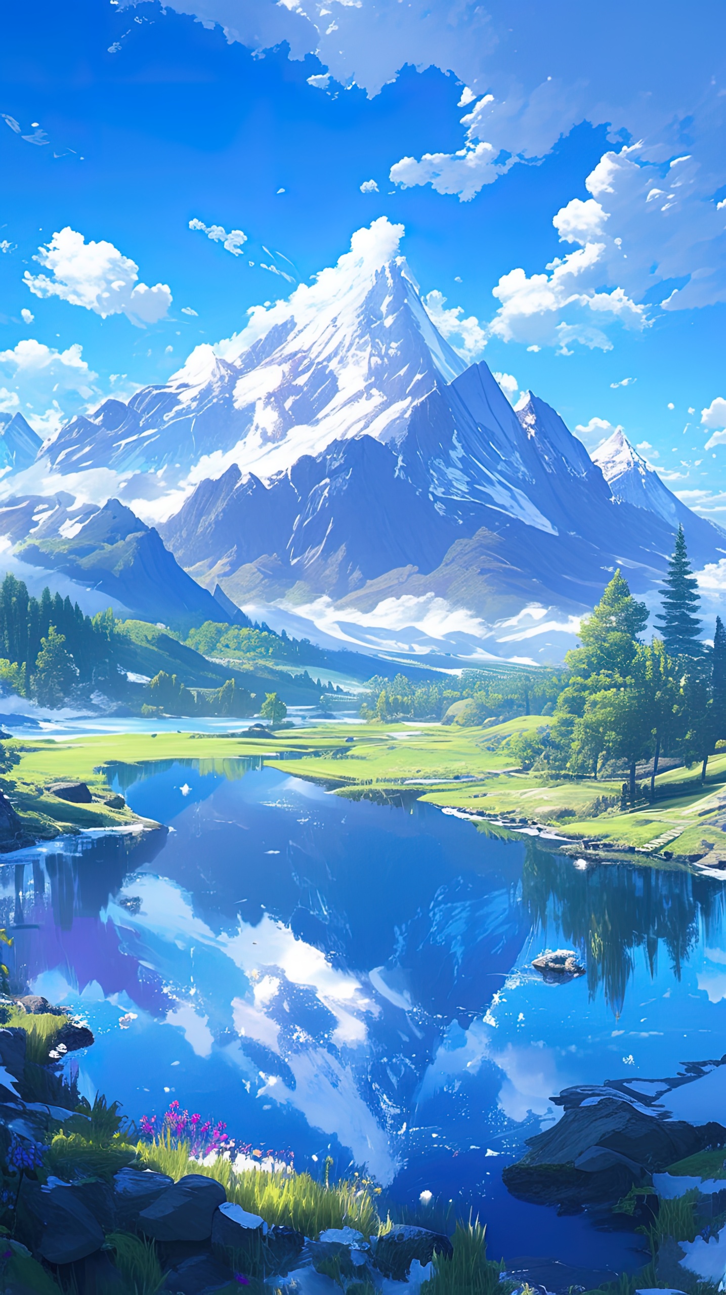 纯净高山湖泊