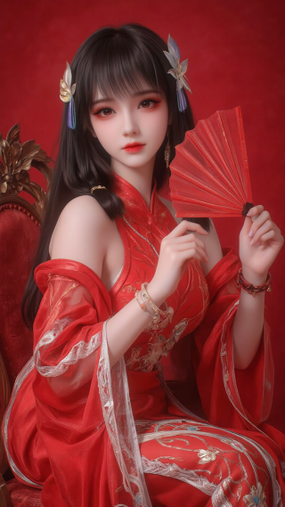 红衣美女