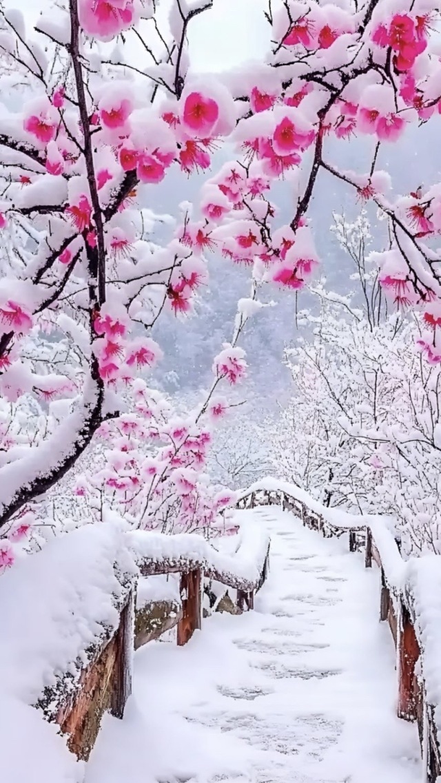 雪景梅花