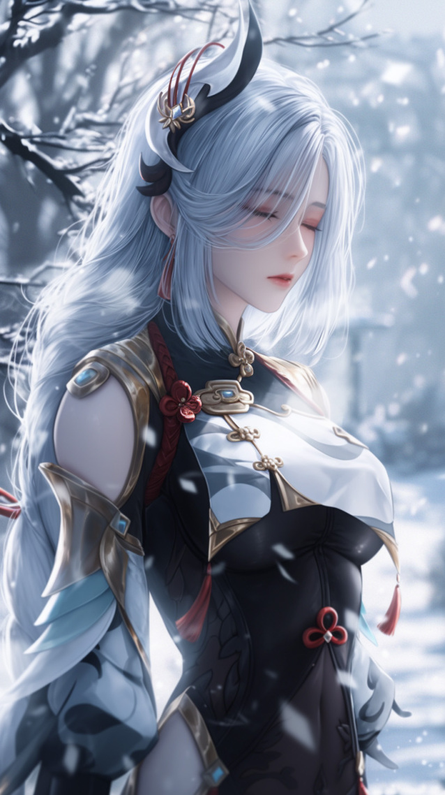 雪墨壁紙丨申鶴丨