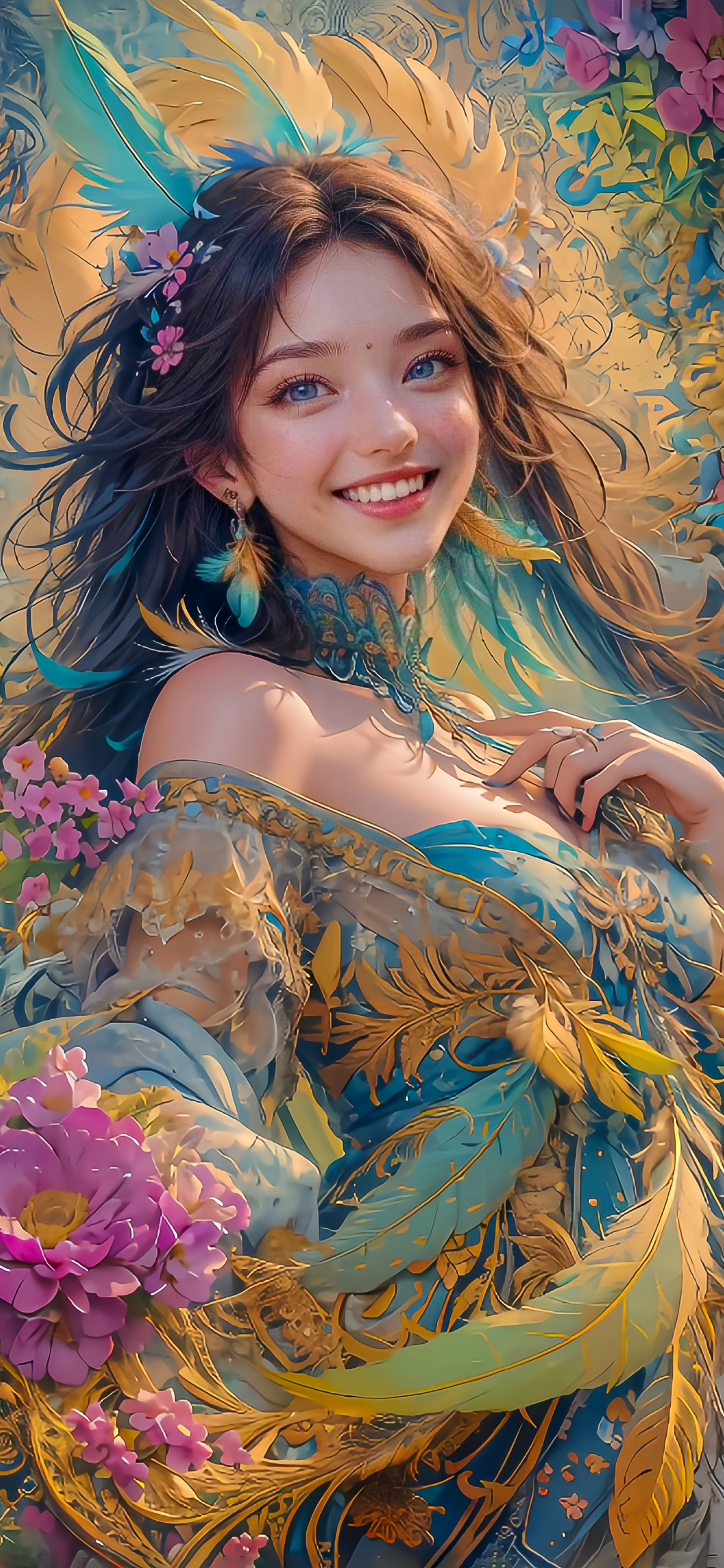 4K羽毛美女②