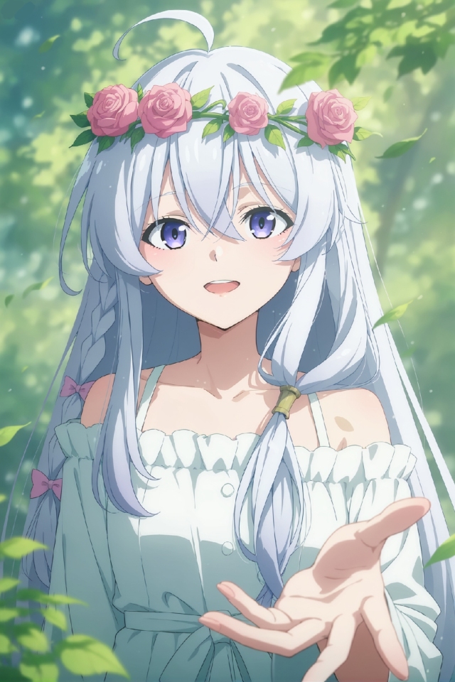 头戴花环