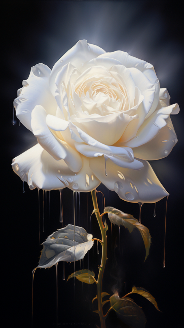 白色玫瑰(动漫手机静态壁纸) - 动漫手机壁纸下载 - 元气壁纸