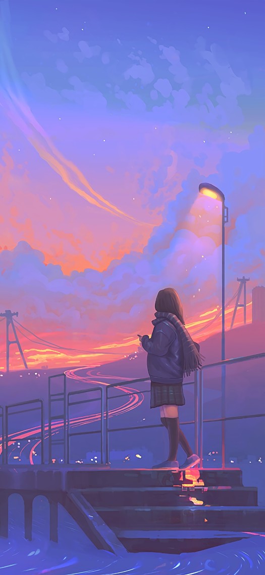 黃昏少女手機壁紙